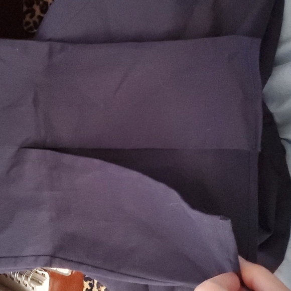 H by Halston Ankle Navy Mid-Rise Straight Fit Kick Pleat Pant Trouser Small 6 - Picture 6 of 6